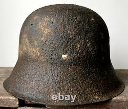 Size 66 Original Ww2 German Helmet M42 Stahlhelm Wehrmacht Army Battleground