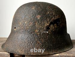 Size 66 Original Ww2 German Helmet M42 Stahlhelm Wehrmacht Army Battleground