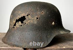 Size 66 Original Ww2 German Helmet M42 Stahlhelm Wehrmacht Army Battleground