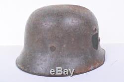 Superb Original Rare Ww2 Period German M34 Helmet- Elite Regiment With Coa
