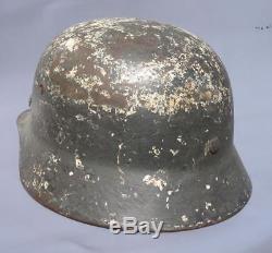 Superb Original Ww2 M35 German Winter Camo Helmet (possibly Elite) Wwii Relic