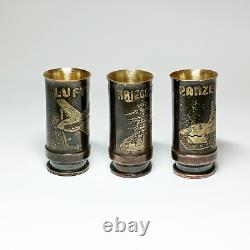 Trench Art German Set Shot Glass WWII Wehrmacht Flak With Box