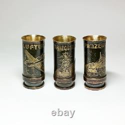 Trench Art German Set Shot Glass WWII Wehrmacht Flak With Box