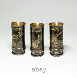 Trench Art German Set Shot Glass WWII Wehrmacht Flak With Box