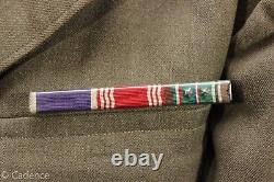 US WW2 3rd 7th Army German Tailored Ike Jacket Bullion BEVO Brit Ribbon Bar J396