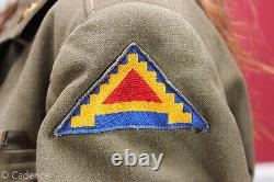 US WW2 3rd 7th Army German Tailored Ike Jacket Bullion BEVO Brit Ribbon Bar J396