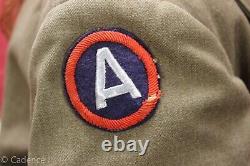 US WW2 3rd 7th Army German Tailored Ike Jacket Bullion BEVO Brit Ribbon Bar J396