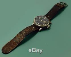 UnTouched WWII German HANHART Luftwaffe Pilots Chronograph Watch Original Band