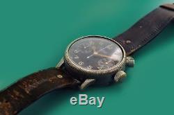 UnTouched WWII German HANHART Luftwaffe Pilots Chronograph Watch Original Band