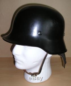 Unissued WW-II German Feuerwehr M. 34 Steel Helmet with Original Neck Protector