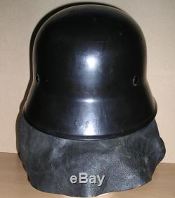 Unissued WW-II German Feuerwehr M. 34 Steel Helmet with Original Neck Protector