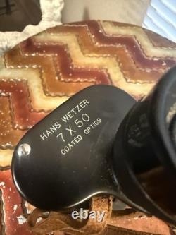 VTG WW2 German Navy Binoculars 7x50 Hans Wetzer Coated Optics Dienstglas Field 7