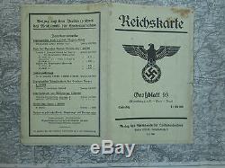 Very Large Original WW2 German Reich Map Document 1939 Wehrmacht