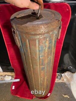 Very Rare 17cm WW2 German Steel Cannon Charge Tube Kl. Mrs. Laf Original Paint