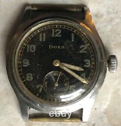 Vintage Doxa DH Wehrmacht caliber 121 WWII German Military Watch Original Cond