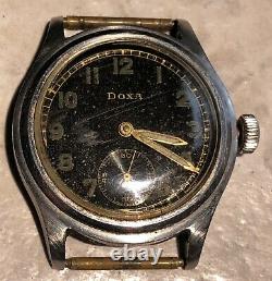 Vintage Doxa DH Wehrmacht caliber 121 WWII German Military Watch Original Cond