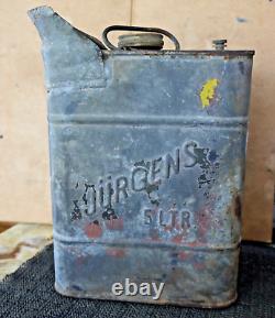Vintage German Military Oil Can Tin brass Container WWII WW2 Marked
