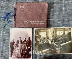 Vintage Junkers Aviation History Set Leather Flight Cap Factory Album L5Document