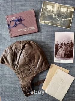 Vintage Junkers Aviation History Set Leather Flight Cap Factory Album L5Document