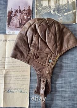 Vintage Junkers Aviation History Set Leather Flight Cap Factory Album L5Document