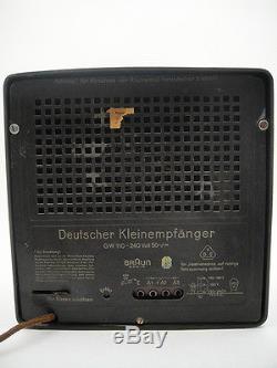 Vintage Original 1938 GERMAN WW2 TUBE RADIO Deutscher Kleinempfänger BRAUN WWII