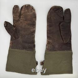 Vintage WW2 German Motorcycle Riding Gauntlets Gloves RBNr ORIGINAL Leather