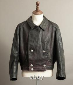 Vintage WW2 German NSKK Paramilitary Leather Jacket Wool Blanket Lining