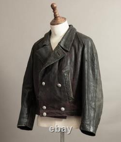 Vintage WW2 German NSKK Paramilitary Leather Jacket Wool Blanket Lining