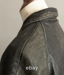 Vintage WW2 German NSKK Paramilitary Leather Jacket Wool Blanket Lining