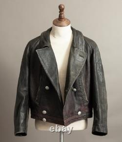 Vintage WW2 German NSKK Paramilitary Leather Jacket Wool Blanket Lining