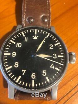 Vintage WWII GERMAN WEMPE B-Uhr 1941 Luftwaffe Military Pilot's Watch HUGE 55 mm