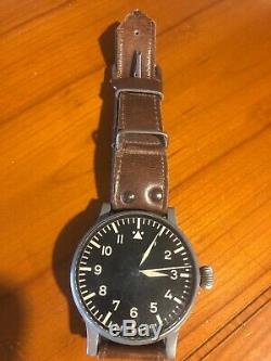 Vintage WWII GERMAN WEMPE B-Uhr 1941 Luftwaffe Military Pilot's Watch HUGE 55 mm