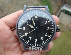 Vintage WWII German Laco B-Uhr 1941 Luftwaffe Military Pilot's Watch HUGE 55 mm