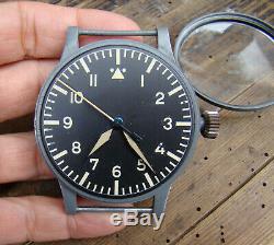 Vintage WWII German Laco B-Uhr 1941 Luftwaffe Military Pilot's Watch HUGE 55 mm