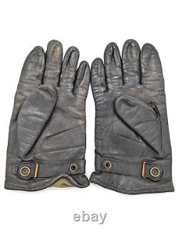 Vintage WWII WW2 German Luftwaffe Real Nappa Leather Flight Pilot Gloves