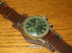 WW II German Air Force Glashutte Tutima PILOT CHRONOGRAPH WATCH VERY NICE