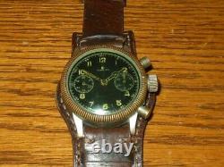 WW II German Air Force Glashutte Tutima PILOT CHRONOGRAPH WATCH VERY NICE