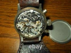 WW II German Air Force Glashutte Tutima PILOT CHRONOGRAPH WATCH VERY NICE