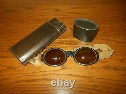 WW II German Air Force Nitsche u. Gunther SPLINTER PROOF PILOT GOGGLES