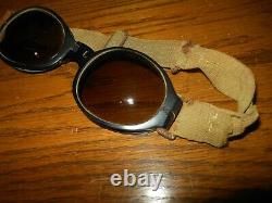 WW II German Air Force Nitsche u. Gunther SPLINTER PROOF PILOT GOGGLES