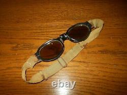 WW II German Air Force Nitsche u. Gunther SPLINTER PROOF PILOT GOGGLES