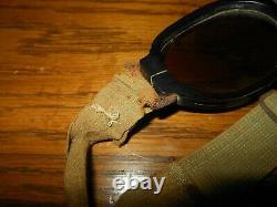 WW II German Air Force Nitsche u. Gunther SPLINTER PROOF PILOT GOGGLES