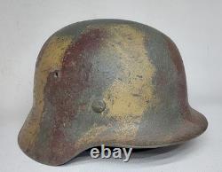 WW II WW2 German Helmet M35 size 64 camouflage