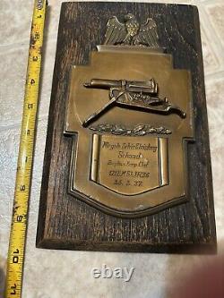 WW1 German Machine Gun Plaque WW 2 Named Unit 1937 Brass Detail MG 08