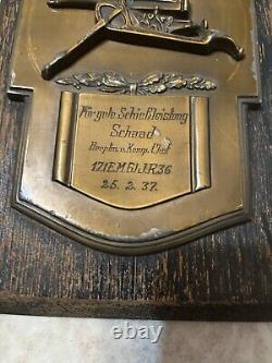 WW1 German Machine Gun Plaque WW 2 Named Unit 1937 Brass Detail MG 08