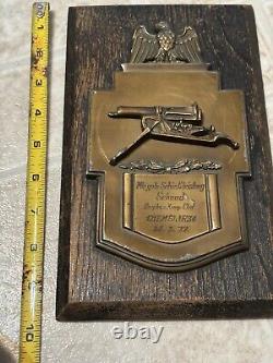 WW1 German Machine Gun Plaque WW 2 Named Unit 1937 Brass Detail MG 08