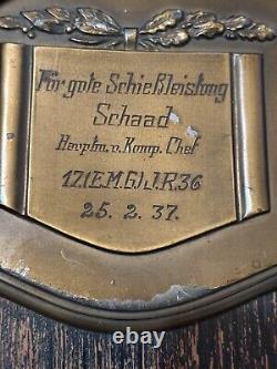 WW1 German Machine Gun Plaque WW 2 Named Unit 1937 Brass Detail MG 08