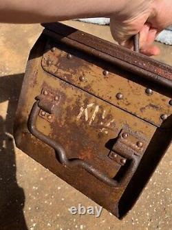 WW1 WW2 MG08 German Box TAN CAMO! Original Relic Barn Find Box