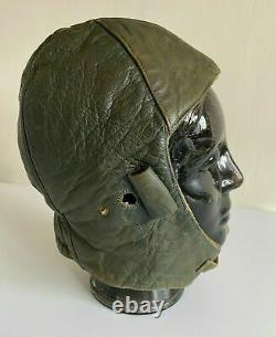 WW2 1930s GERMAN LEATHER FLYING HELMET LUFTWAFFE BLUE / GREY £85.00 ORIGINAL