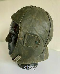 WW2 1930s GERMAN LEATHER FLYING HELMET LUFTWAFFE BLUE / GREY £85.00 ORIGINAL